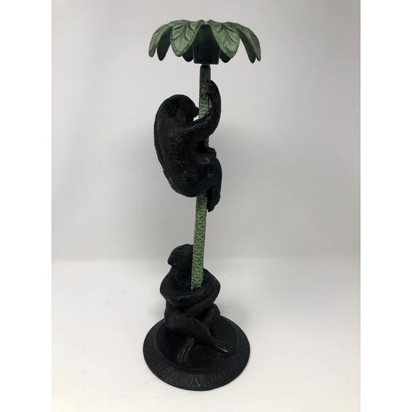 Unique Metal Monkey Candle Holder Vintage 90s - Heavy and Sturdy - Picture 5 of 6